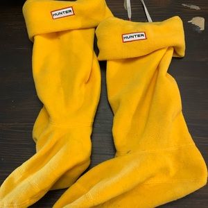Tall yellow hunter socks
